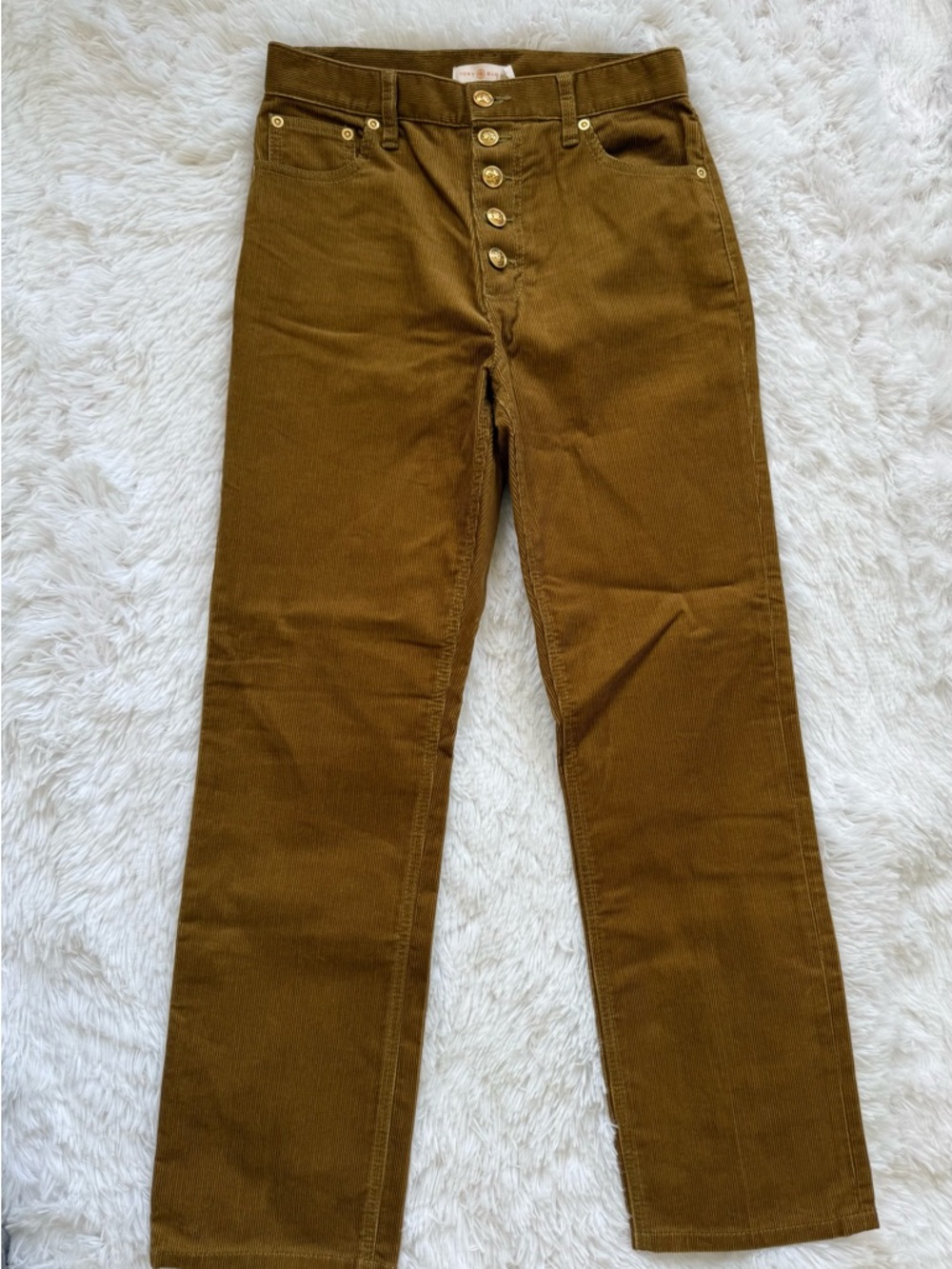 Tory Burch Corduroy Button-Fly Pants